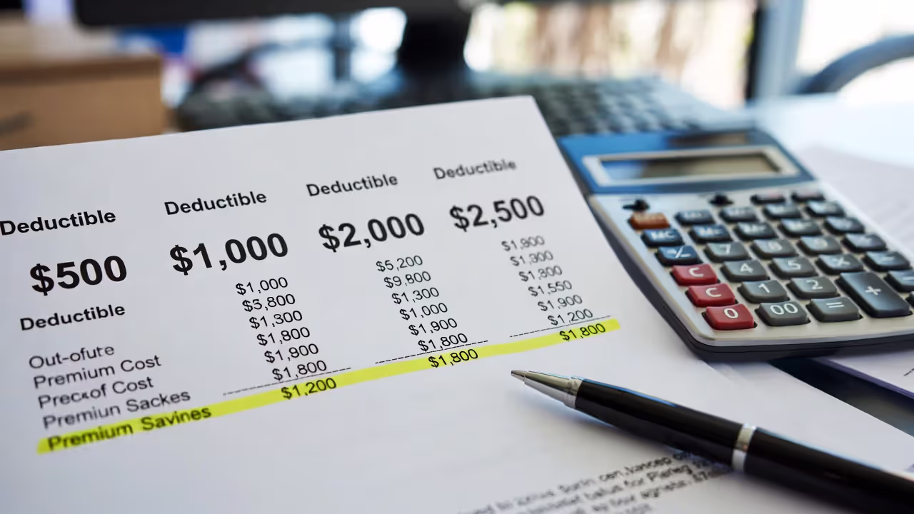 Comparing deductible levels makes the tradeoff easier to understand.