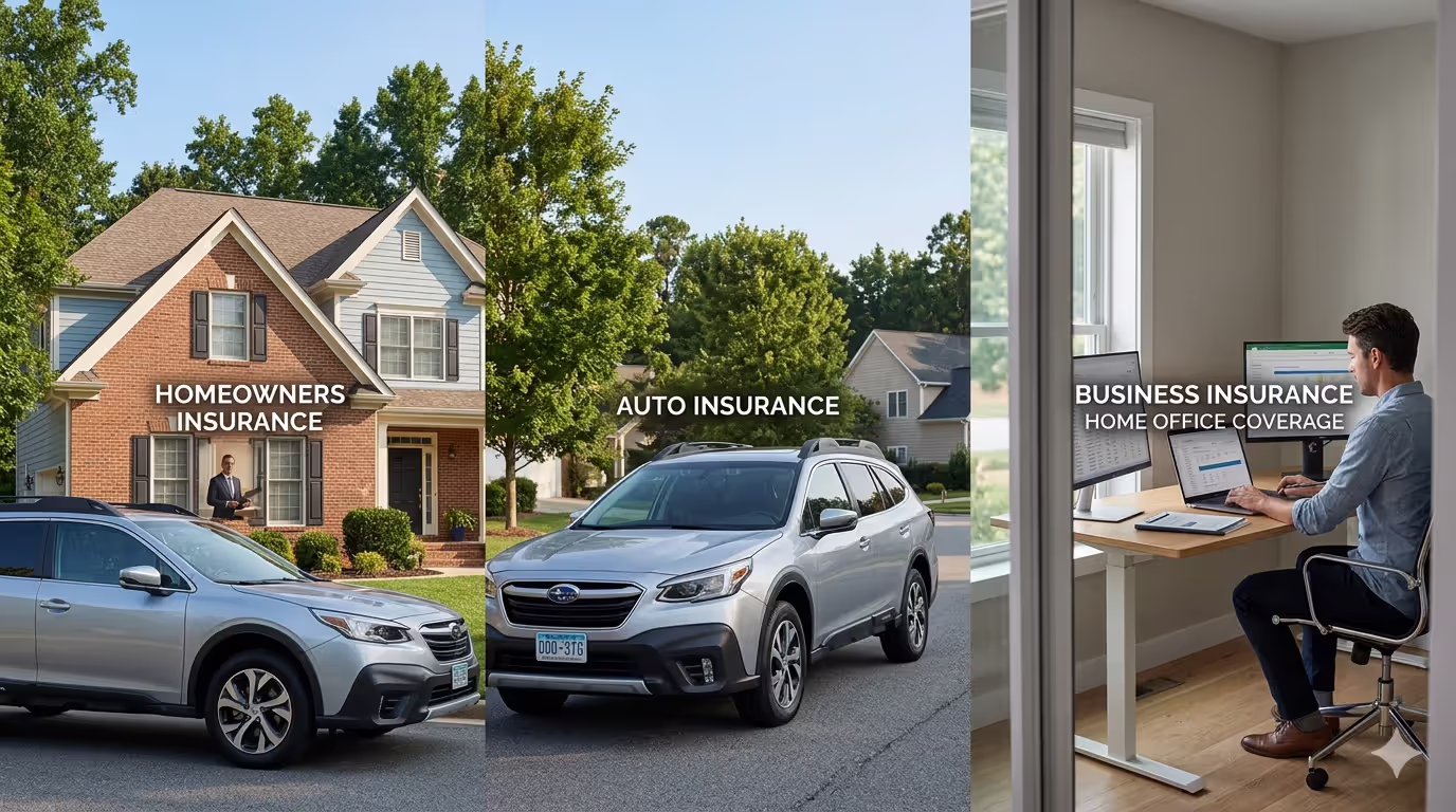 different types of insurance including home auto and business
