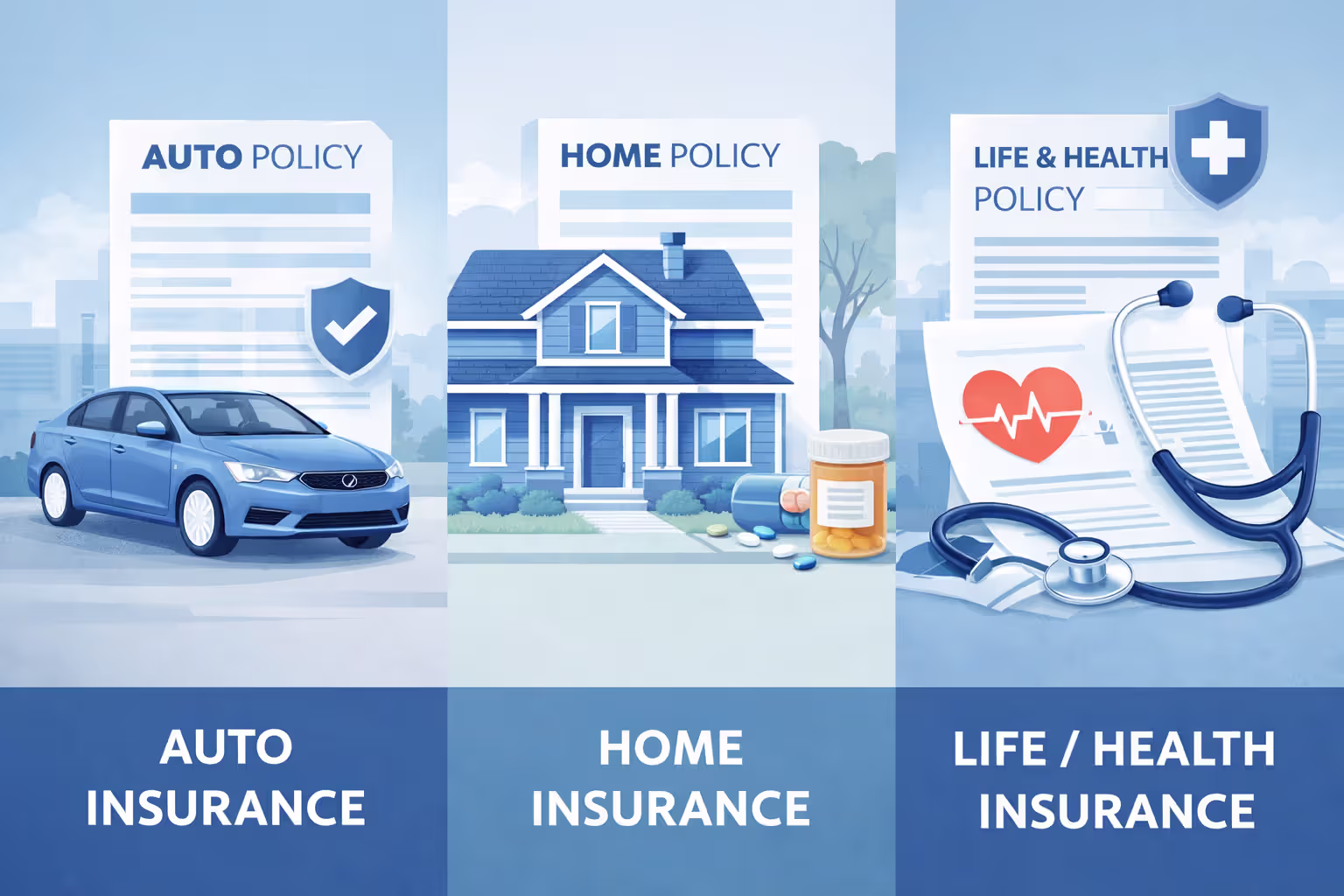 different insurance coverage types for home and auto policies