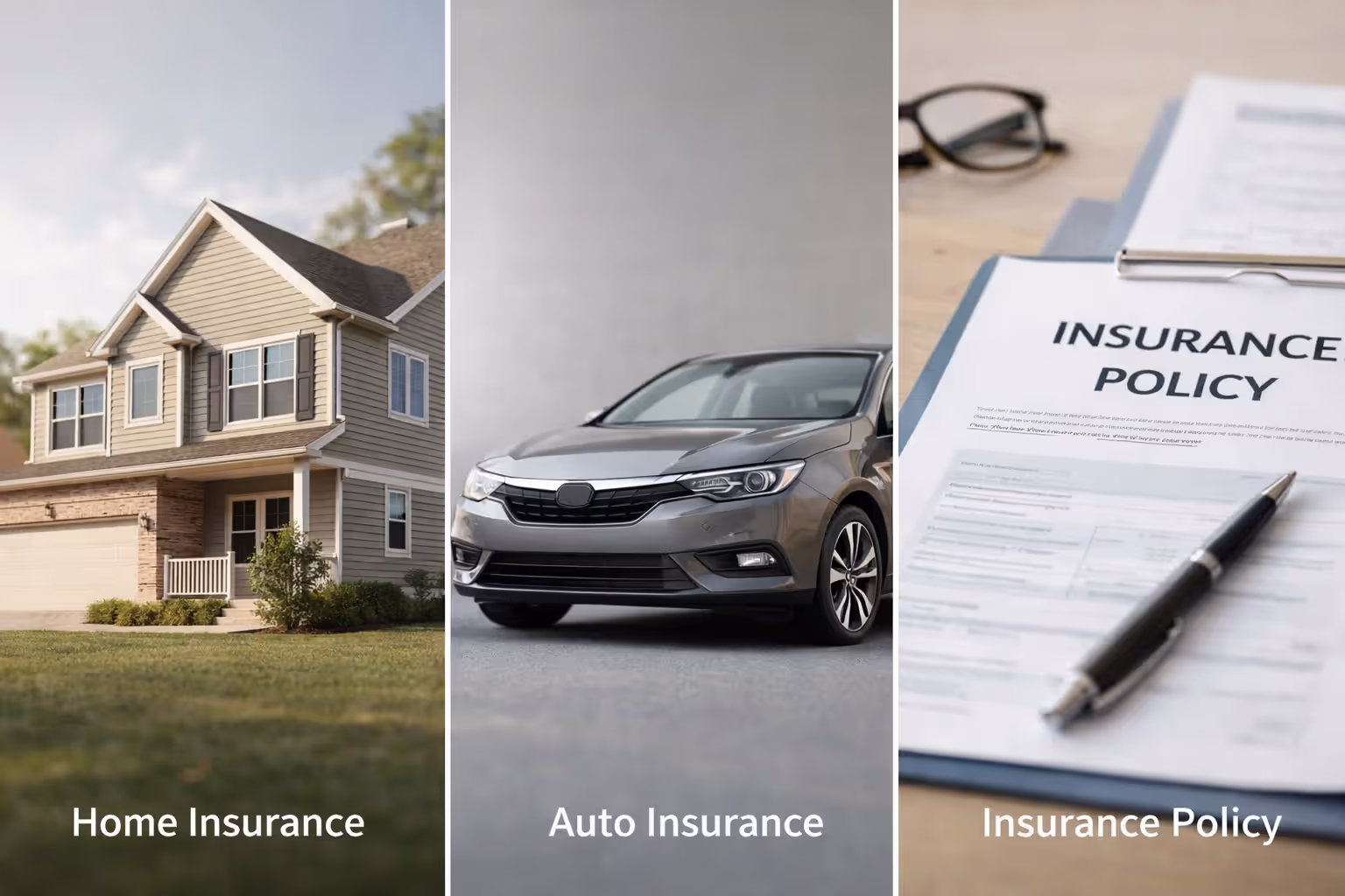 home and auto insurance coverage represented together